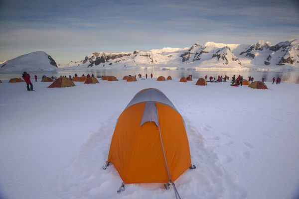 Antarctica Ronge Island Camping Tent POV Vertical
